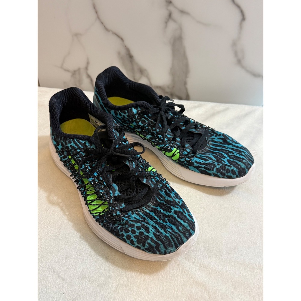 Nike Lunaracer 3 Women's 12 Blue Black Cheetah Print Running Shoes Y2K